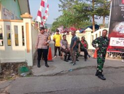 Pengamanan Gerak Jalan HUT RI ke-79 oleh Polsek dan Koramil Tanjungkerta