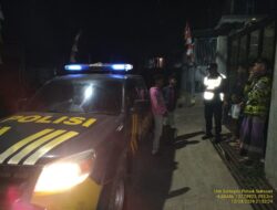 Anggota Unit Samapta Polsek Sukasari Laksanakan Patroli KRYD Blue Light / Malam hari di Wilayah Kecamatan Sukasari Kabupaten Sumedang