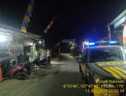 Anggota Unit Samapta Polsek Sukasari Rutin Laksanakan Patroli KRYD Blue Light / Malam hari di Wilayah Kecamatan Sukasari Kabupaten Sumedang