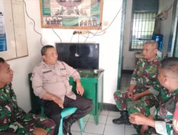Sinergitas TNI – Polri,KaPolsek Tanjungkerta Polsek Polres Sumedang Polda Jabar,sambangi Koramil Tanjungkerta jalin silaturahmi