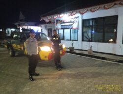 Anggota Unit Samapta Polsek Sukasari Laksanakan Patroli KRYD Blue Light / Malam hari di Wilayah Kecamatan Sukasari Kabupaten Sumedang