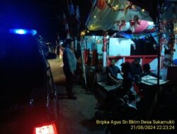Antisipasi gangguan kamtibmas, Piket Polsek Tanjungmedar Polres Sumedang Polda Jabar melaksanakan Patroli Blue light