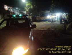Anggota Unit Samapta Polsek Sukasari Rutin Laksanakan Patroli KRYD Blue Light / Malam hari di Wilayah Kecamatan Sukasari Kabupaten Sumedang