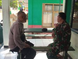 Sinergitas TNI – Polri,Polsek Tanjungkerta Polres Sumedang Polda Jabar,sambangi Koramil Tanjungkerta jalin silaturahmi