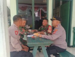 Bersinegri TNI – Polri,KAPolsek Tanjungkerta Polres Sumedang Polda Jabar,sambangi Koramil Tanjungkerta jalin silaturahmi
