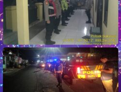 Anggota Unit Samapta Polsek Sukasari Rutin Laksanakan Patroli KRYD Blue Light / Malam hari di Wilayah Kecamatan Sukasari Kabupaten Sumedang