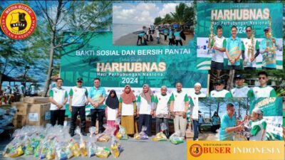 KSOP Kelas III Satui Bersama Muspika Rayakan HARHUBNAS 2024 dengan Bersih Pantai dan Bansos