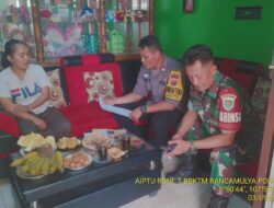 Sinergitas TNI-POLRI Bhabinkamtibmas dan Babinsa Desa Rancamulya Laksanakan Sambang
