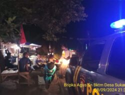 Antisipasi gangguan kamtibmas, Piket Polsek Tanjungmedar Polres Sumedang Polda Jabar melaksanakan Patroli Blue light