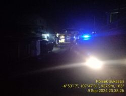 Anggota Unit Samapta Polsek Sukasari Rutin Laksanakan Patroli KRYD Blue Light / Malam hari di Wilayah Kecamatan Sukasari Kabupaten Sumedang