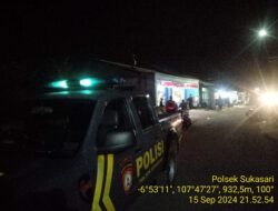 Anggota Unit Samapta Polsek Sukasari Rutin Laksanakan Patroli KRYD Blue Light / Malam hari di Wilayah Kecamatan Sukasari Kabupaten Sumedang