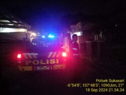 Anggota Unit Samapta Polsek Sukasari Rutin Laksanakan Patroli KRYD Blue Light / Malam hari di Wilayah Kecamatan Sukasari Kabupaten Sumedang