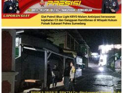 Anggota Polsek Sukasari Rutin Laksanakan Patroli KRYD Blue Light / Malam hari di Wilayah Kecamatan Sukasari Kabupaten Sumedang