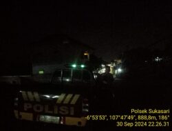 Anggota Unit Samapta Polsek Sukasari Rutin Laksanakan Patroli KRYD Blue Light / Malam hari di Wilayah Kecamatan Sukasari Kabupaten Sumedang