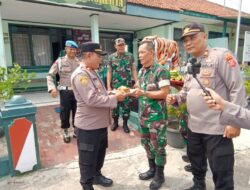 Ucapan Selamat Hari Ulang Tahun TNI ke-79 dari Kapolsek Tanjungkerta kepada Koramil 1003 Tanjungkerta