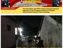Anggota Polsek Sukasari Rutin Laksanakan Patroli KRYD Blue Light / Malam hari di Wilayah Kecamatan Sukasari Kabupaten Sumedang