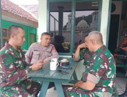 Sinergitas TNI – Polri,Polsek Tanjungkerta Polres Sumedang Polda Jabar,sambangi Koramil Tanjungkerta jalin silaturahmi