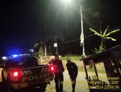 Anggota Unit Samapta Polsek Sukasari Laksanakan Patroli KRYD Blue Light / Malam hari di Wilayah Kecamatan Sukasari Kabupaten Sumedang
