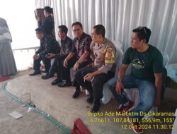 Bripka Ade Mulyana Bhabinkamtibmas Desa Cikaramas Laksanakan Pengamanan Syukuran Pernikahan di Dusun Garduh dan kebongmanggu