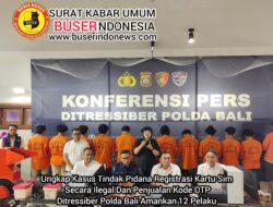 Ungkap Kasus Tindak Pidana Registrasi Kartu Sim Secara Ilegal Dan Penjualan Kode OTP Ditressiber Polda Bali Amankan 12 Pelaku