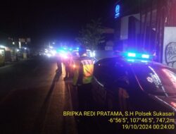 Anggota samapta Polsek Sukasari Rutin Laksanakan Patroli KRYD Blue Light / Malam hari di Wilayah Sukasari Kabupaten Sumedang