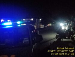 Anggota Polsek Sukasari Rutin Laksanakan Patroli KRYD Blue Light / Malam hari di Wilayah Kecamatan Sukasari Kabupaten Sumedang