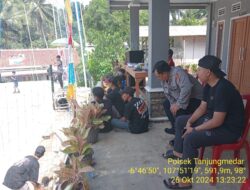 Kegiatan monitoring dan pengamanan Turnamen Volleyball Putra yang diselenggarakan oleh KMC Group di Dusun Cisempak, Desa Wargaluyu
