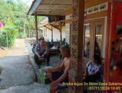 Aipda Tata Sasmita bersama Bripka Agus Sukmana Laksanakan Sambang Kamtibmas dan Dumas Keliling di Tanjungmedar dalam Rangka BEYOND TRUST PRESISI