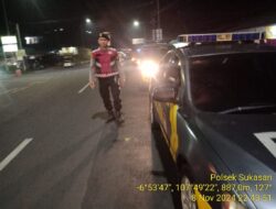 Anggota samapta Polsek Sukasari Rutin Laksanakan Patroli KRYD Blue Light / Malam hari gabungan di Wilayah Kecamatan Pamulihan Kabupaten Sumedang