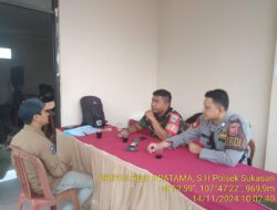 KAPOLSEK SUKASARI BESERTA ANGGOTA UNIT SAMAPTA MEMBERIKAN HIMBAUAN KAMTIBMAS SEBAGAI LANGKAH PREVENTIF DEMI TERCIPTANYA SITUASI KAMTIBMAS YANG KONDUSIF