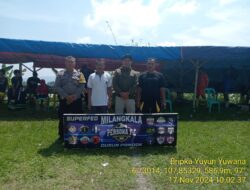 Bripka Yuyun Yuwana Monitoring Turnamen Sepakbola Milangkala Dusun Pondok ke-38