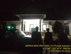 Anggota Polsek Sukasari Rutin Laksanakan Patroli KRYD Blue Light / Malam hari di Wilayah Kecamatan Sukasari Kabupaten Sumedang