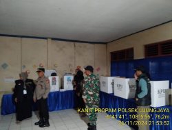kapolsek ujungjaya laksanakan pengecekan TPS tempat pemungutan suara kecamatan ujungjaya
