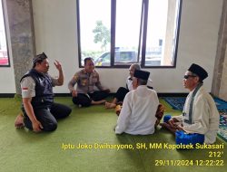 Polsek Sukasari melaksanakan kegiatan Jumat Curhat untuk menampung aspirasi warga dan meningkatkan kinerja Polri sebagai pelindung dan pengayom masyarakat