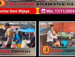 Bhabinkamtibmas Polsek Gunung Megang Sosialisasikan Pilkada Damai di Pasar Pagi Desa Ujan mas Baru