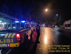Anggota Polsek Sukasari Rutin Laksanakan Patroli KRYD Blue Light / Malam hari gabungan zona 1 di Wilayah Kecamatan Pamulihan Kabupaten Sumedang