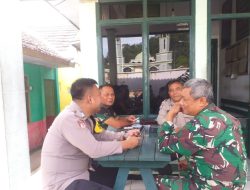 Sinergitas TNI – Polri,Polsek Tanjungkerta Polres Sumedang Polda Jabar,sambangi Koramil Tanjungkerta jalin silaturahmi