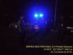 Anggota Polsek Sukasari Rutin Laksanakan Patroli KRYD Blue Light / Malam hari di Wilayah Kecamatan Sukasari Kabupaten Sumedang