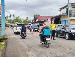 Polres Pagar Alam Atur Lalin di Simpang Manna, Antisipasi Lonjakan Kendaraan Libur Tahun Baru 
