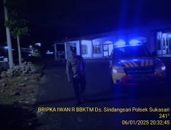 Anggota Polsek Sukasari Rutin Laksanakan Patroli KRYD Blue Light / Malam hari di Wilayah Kecamatan Sukasari Kabupaten Sumedang