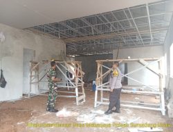 Bripka Fariz Fahsya melaksanakan Pengecekan Pembangunan Gedung Unit Pelayanan Makan Siang Bergizi dari Pemerintah di Desa Mekarjaya