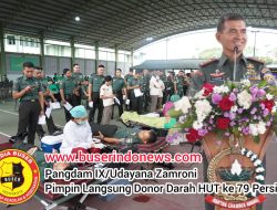 Pangdam IX/Udayana Zamroni Pimpin Langsung Donor Darah HUT ke 79 Persit