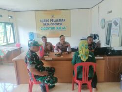 Sinergitas TNI – Polri, Dalam Kegiatan Sambang ke warga Desa Cigentur Kec. Tanjungkerta