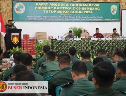 Kodim 0720/Rembang Gelar Rapat Anggota Tahunan ke-56 Primkop Kartika C-09 Rembang Tutup Buku Tahun 2024