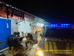 Antisipasi gangguan kamtibmas, Piket Polsek Tanjungmedar Polres Sumedang Polda Jabar melaksanakan Patroli Blue light