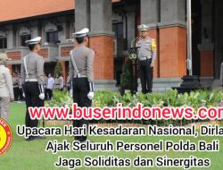Upacara Hari Kesadaran Nasional, Dirlantas Ajak Seluruh Personel Polda Bali Jaga Soliditas dan Sinergitas