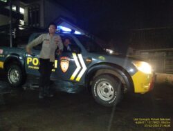 Anggota Polsek Sukasari Laksanakan Patroli KRYD Blue Light / Malam hari di Wilayah Kecamatan Sukasari Kabupaten Sumedang