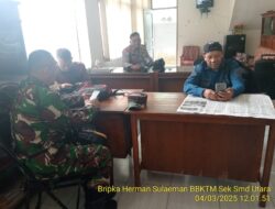 Sinergitas TNI Polri Bhabinkamtibmas dan Bhabinsa Desa Kebonjati Laksanakan Kegiatan Sambang & Silaturahmi  Kepada Perangkat Desa