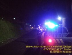 Anggota Polsek Sukasari Rutin Laksanakan Patroli KRYD Blue Light / Malam hari di Wilayah Kecamatan Sukasari Kabupaten Sumedang