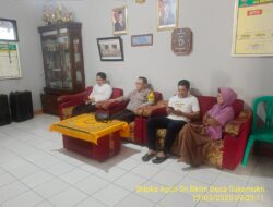 Bripka Agus Sukmana laksanakan Silaturahmi dan Koordinasi Kamtibmas ke aparatur Desa Sukamukti